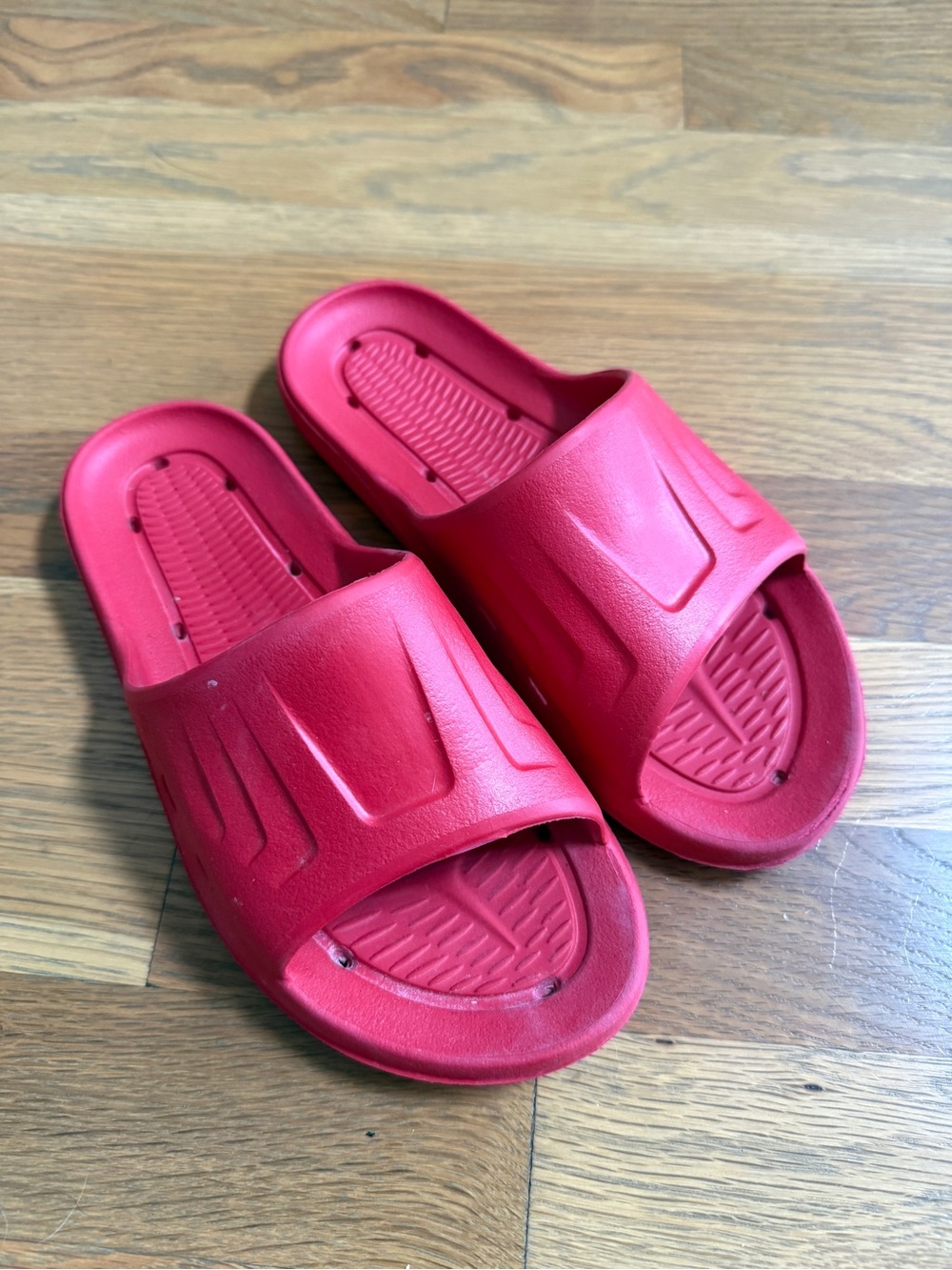 Kids Red Slide Sandals - Comfortable Slip-On Beach & Pool Shoes
